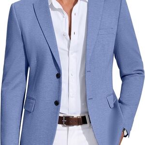 COOFANDY Mens Casual Blazer Knit Sport Coat Lightweight Two Button Suit Jacket